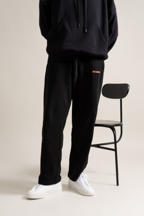 Quần Sweatpants Unisex Nỉ Cột Dây Ống Rộng Trơn Form Relax - 10F23PKNU002